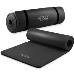 4FIZJO Mata do ćwiczeń fitness i jogi NBR 180 × 60 × 1,5 cm czarna Outlet