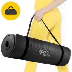 4FIZJO Mata do ćwiczeń fitness i jogi NBR 180 × 60 × 1,5 cm czarna Outlet