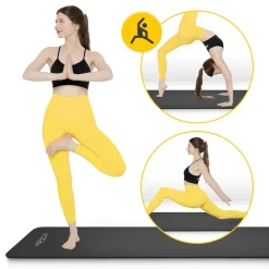 4FIZJO Mata do ćwiczeń fitness i jogi NBR 180 × 60 × 1,5 cm czarna Outlet