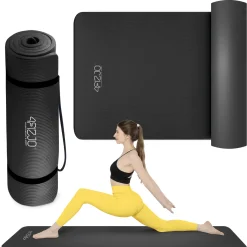 4FIZJO Mata do ćwiczeń fitness i jogi NBR 180 × 60 × 1,5 cm czarna Outlet