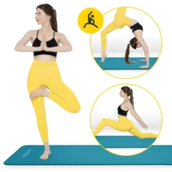 4FIZJO Mata do ćwiczeń fitness i jogi NBR 180 × 60 × 1,5 cm morska zieleń Discount