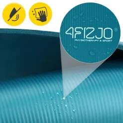 4FIZJO Mata do ćwiczeń fitness i jogi NBR 180 × 60 × 1,5 cm morska zieleń Discount