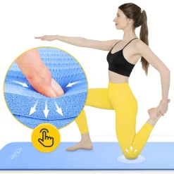 4FIZJO Mata do ćwiczeń fitness i jogi NBR 180 × 60 × 1,5 cm niebieska Hot