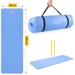4FIZJO Mata do ćwiczeń fitness i jogi NBR 180 × 60 × 1,5 cm niebieska Hot