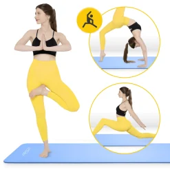4FIZJO Mata do ćwiczeń fitness i jogi NBR 180 × 60 × 1,5 cm niebieska Hot