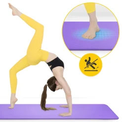 4FIZJO Mata do ćwiczeń fitness i jogi NBR 180 × 60 × 1 cm fioletowa Fioletowy Outlet