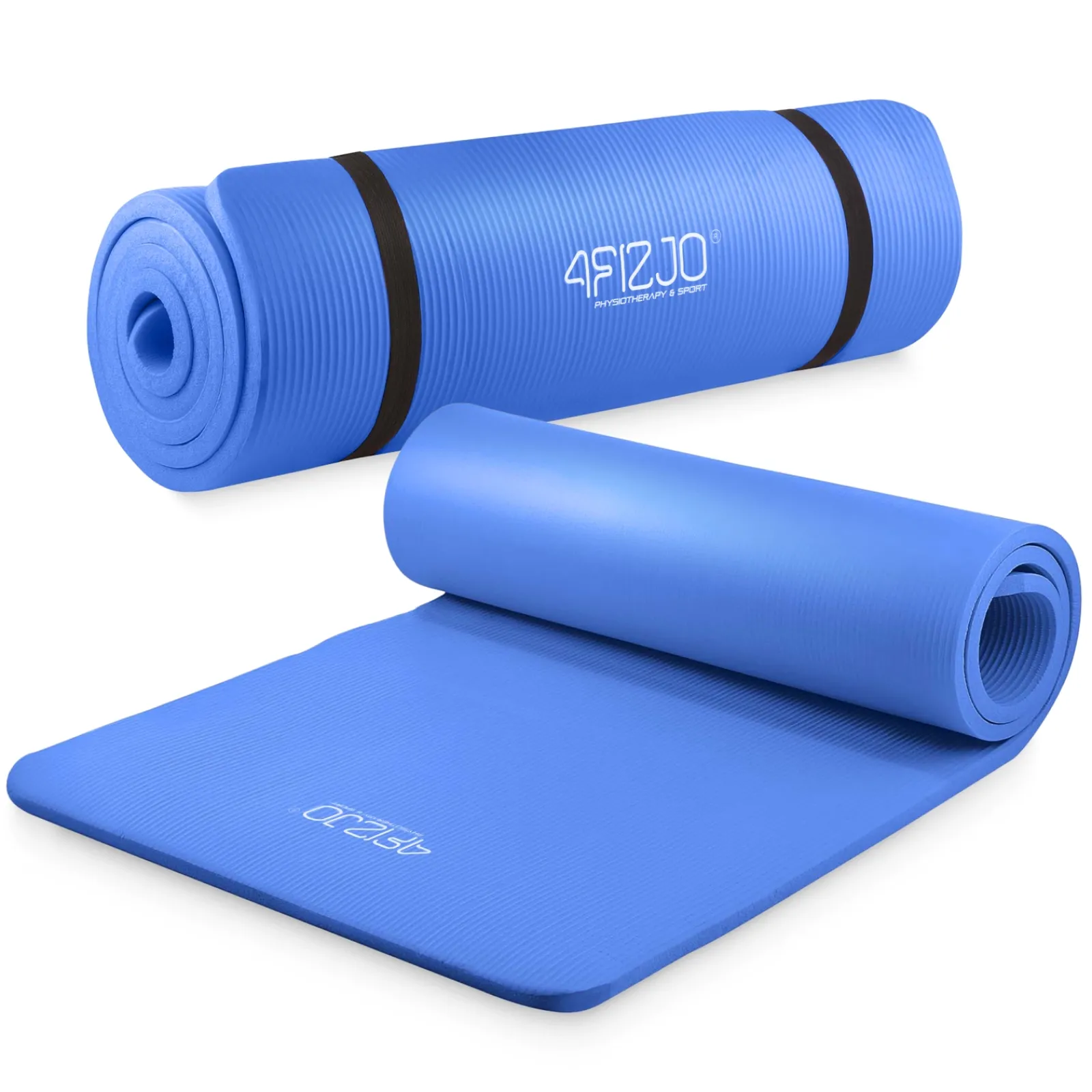 4FIZJO Mata do ćwiczeń fitness i jogi NBR 180 × 60 × 1,5 cm granatowa
