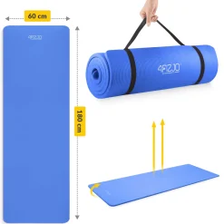 4FIZJO Mata do ćwiczeń fitness i jogi NBR 180 × 60 × 1,5 cm granatowa
