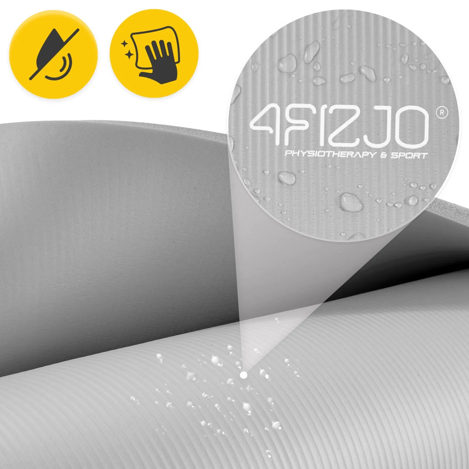 4FIZJO Mata do ćwiczeń fitness i jogi NBR 180 × 60 × 1,5 cm szara Clearance