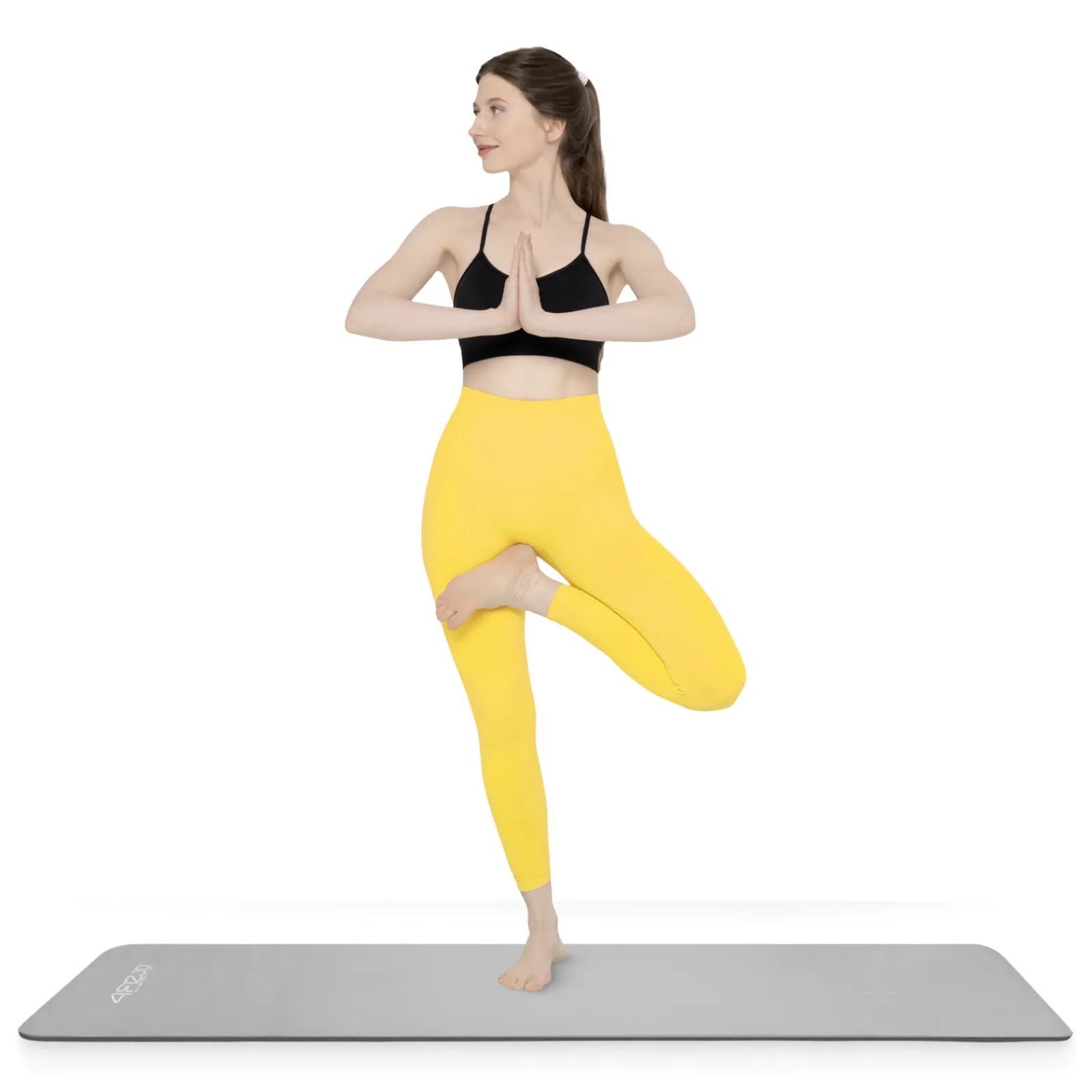 4FIZJO Mata do ćwiczeń fitness i jogi NBR 180 × 60 × 1,5 cm szara Clearance