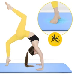 4FIZJO Mata do ćwiczeń fitness i jogi NBR 180 × 60 × 1 cm niebieska Niebieski Outlet