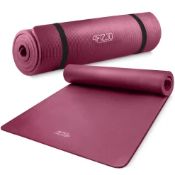 4FIZJO Mata do ćwiczeń fitness i jogi NBR 190 × 100 × 1,5 cm bordowa Clearance
