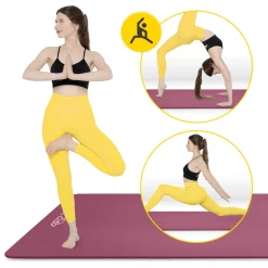 4FIZJO Mata do ćwiczeń fitness i jogi NBR 190 × 100 × 1,5 cm bordowa Clearance