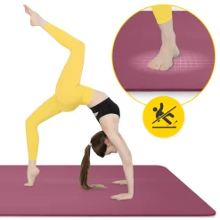4FIZJO Mata do ćwiczeń fitness i jogi NBR 190 × 100 × 1,5 cm bordowa Clearance