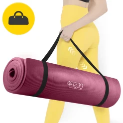 4FIZJO Mata do ćwiczeń fitness i jogi NBR 190 × 100 × 1,5 cm bordowa Clearance