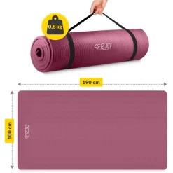 4FIZJO Mata do ćwiczeń fitness i jogi NBR 190 × 100 × 1,5 cm bordowa Clearance