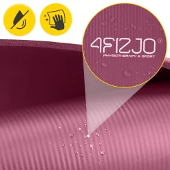 4FIZJO Mata do ćwiczeń fitness i jogi NBR 190 × 100 × 1,5 cm bordowa Clearance