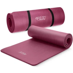 4FIZJO Mata do ćwiczeń fitness i jogi NBR 180 × 60 × 1 cm bordowa Bordowy Online