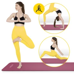 4FIZJO Mata do ćwiczeń fitness i jogi NBR 180 × 60 × 1 cm bordowa Bordowy Online
