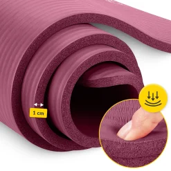 4FIZJO Mata do ćwiczeń fitness i jogi NBR 180 × 60 × 1 cm bordowa Bordowy Online