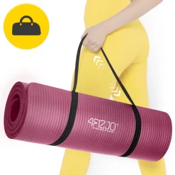 4FIZJO Mata do ćwiczeń fitness i jogi NBR 180 × 60 × 1 cm bordowa Bordowy Online