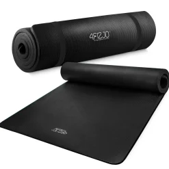 4FIZJO Mata do ćwiczeń fitness i jogi NBR 190 × 100 × 1,5 cm czarna Best