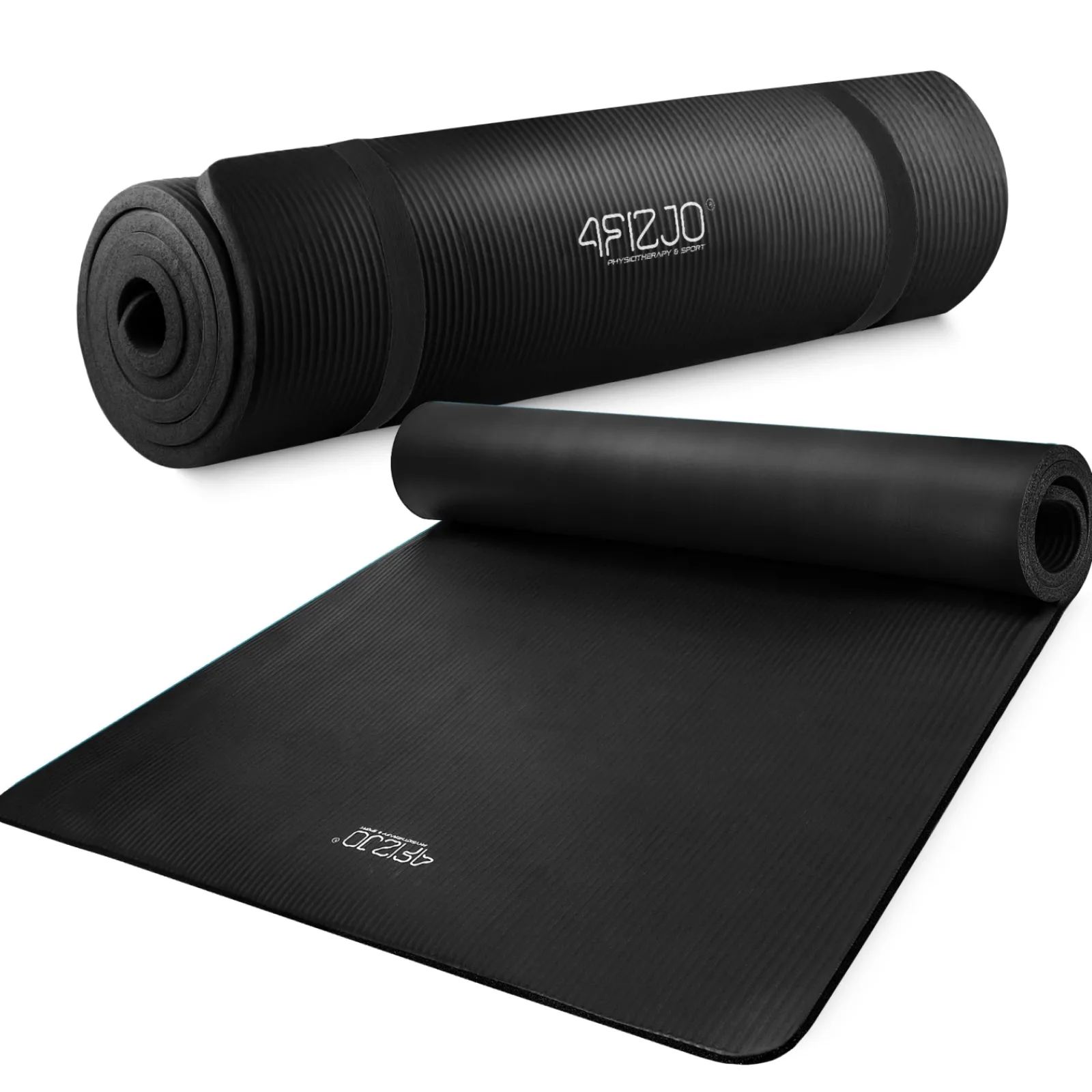 4FIZJO Mata do ćwiczeń fitness i jogi NBR 190 × 100 × 1,5 cm czarna Best