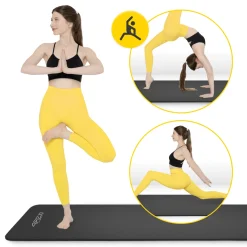 4FIZJO Mata do ćwiczeń fitness i jogi NBR 190 × 100 × 1,5 cm czarna Best