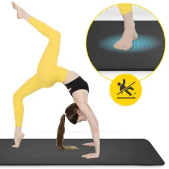 4FIZJO Mata do ćwiczeń fitness i jogi NBR 190 × 100 × 1,5 cm czarna Best