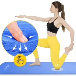 4FIZJO Mata do ćwiczeń fitness i jogi NBR 180 × 60 × 1 cm granatowa Granatowy Clearance