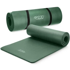 4FIZJO Mata do ćwiczeń fitness i jogi NBR 180 × 60 × 1,5 cm szałwiowa zieleń New