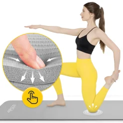 4FIZJO Mata do ćwiczeń fitness i jogi NBR 180 × 60 × 1 cm szara Szary Discount