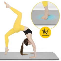4FIZJO Mata do ćwiczeń fitness i jogi NBR 180 × 60 × 1 cm szara Szary Discount