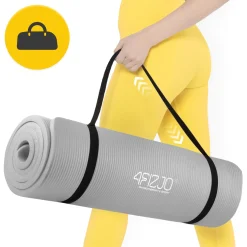 4FIZJO Mata do ćwiczeń fitness i jogi NBR 180 × 60 × 1 cm szara Szary Discount