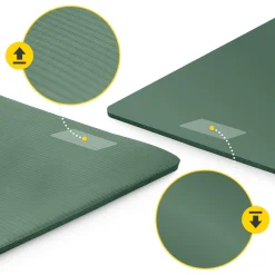 4FIZJO Mata do ćwiczeń fitness i jogi NBR 180 × 60 × 1 cm szałwiowa zieleń Zielony New