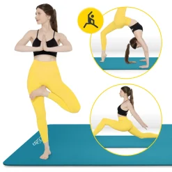 4FIZJO Mata do ćwiczeń fitness i jogi NBR 190 × 100 × 1,5 cm niebieska Sale