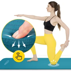 4FIZJO Mata do ćwiczeń fitness i jogi NBR 180 × 60 × 1 cm morska zieleń Morski