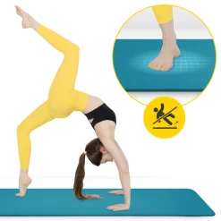 4FIZJO Mata do ćwiczeń fitness i jogi NBR 180 × 60 × 1 cm morska zieleń Morski