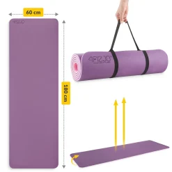 4FIZJO Mata do ćwiczeń i jogi antypoślizgowa TPE 1 cm fioletowa Discount