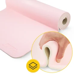 4FIZJO Mata do ćwiczeń i jogi antypoślizgowa TPE 1 cm różowa Sale