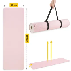 4FIZJO Mata do ćwiczeń i jogi antypoślizgowa TPE 1 cm różowa Sale