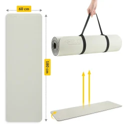 4FIZJO Mata do ćwiczeń i jogi antypoślizgowa TPE 0,6 cm szara Outlet