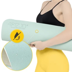 4FIZJO Mata do ćwiczeń i jogi antypoślizgowa TPE 1 cm zielona Discount