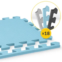 4FIZJO Mata edukacyjna dla dzieci puzzle 90 x 90 cm błękitna Outlet