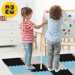 4FIZJO Mata edukacyjna dla dzieci puzzle 90 x 90 cm błękitna Outlet