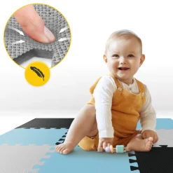 4FIZJO Mata edukacyjna dla dzieci puzzle 90 x 90 cm błękitna Outlet