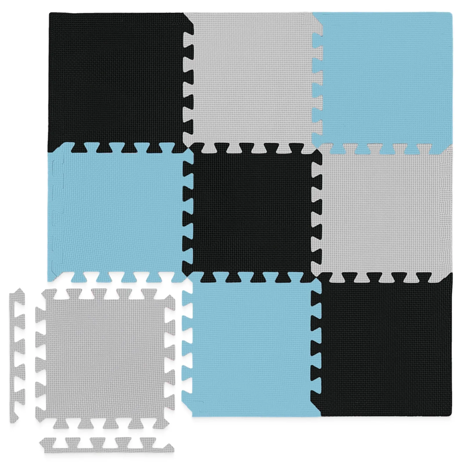 4FIZJO Mata edukacyjna dla dzieci puzzle 90 x 90 cm błękitna Outlet