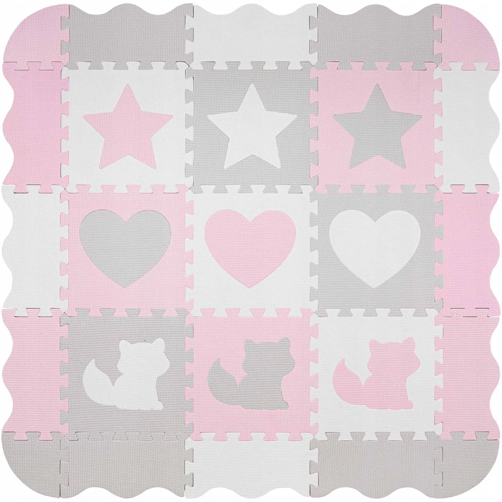 4FIZJO Mata edukacyjna dla dzieci puzzle 120 x 120 cm różowa Outlet