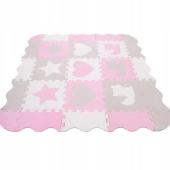 4FIZJO Mata edukacyjna dla dzieci puzzle 120 x 120 cm różowa Outlet