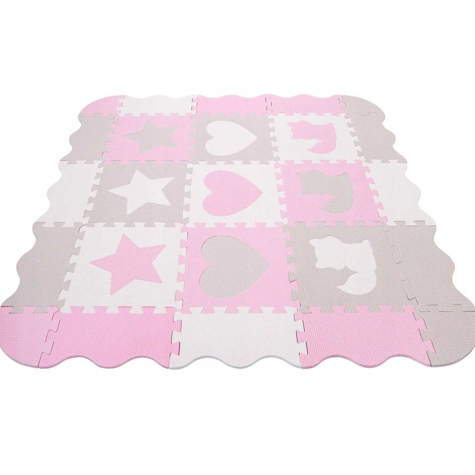4FIZJO Mata edukacyjna dla dzieci puzzle 120 x 120 cm różowa Outlet